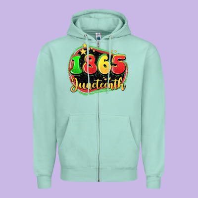 1865 Juneteenth Zipper Hoodie Designed By Lillyallendesigns