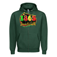 Sports Green 1865 juneteenth Zipper Hoodie - LillyAllenDesigns