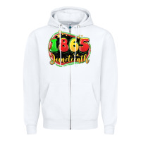 White 1865 juneteenth Zipper Hoodie - LillyAllenDesigns