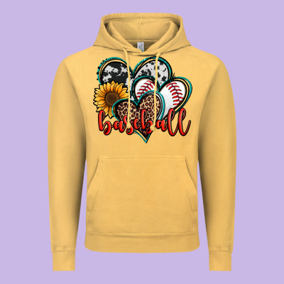 Baseball Hearts Vintage Hoodie Designed By Jasminsmagicworld