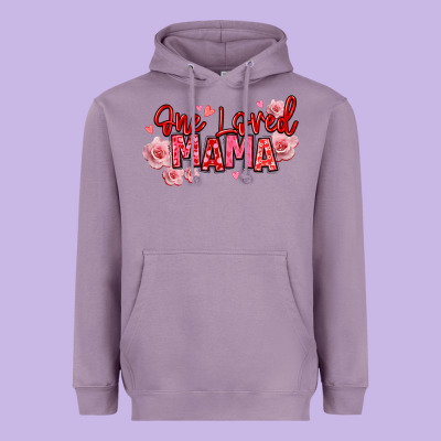 One Loved Mama Valentine's Day Heavyweight Hoodie Designed By Texasbilliewilder
