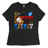 Black small town big spirit baseball Ladies Tee - Zillion Design Studio