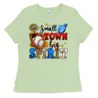 Matcha small town big spirit baseball Ladies Tee - Zillion Design Studio