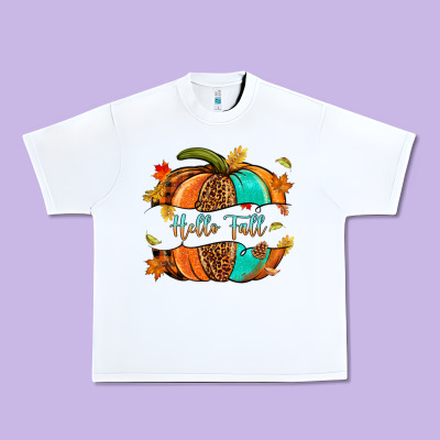 Pumpkin Hello Fall Urban Heavy Tee Designed By Nancycooperartshop