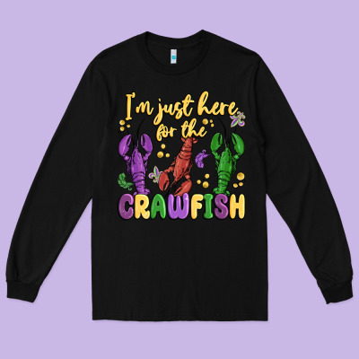 I'm Just Here For The Crawfish Long Sleeve Tee Designed By Maliassmallbusiness