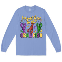 Colony Blue i'm just here for the crawfish Long Sleeve Tee - MaliasSmallBusiness