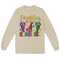 Mushroom i'm just here for the crawfish Long Sleeve Tee - MaliasSmallBusiness