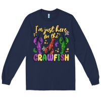 Navy i'm just here for the crawfish Long Sleeve Tee - MaliasSmallBusiness