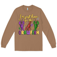 Toasted Coconut i'm just here for the crawfish Long Sleeve Tee - MaliasSmallBusiness
