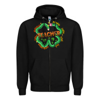 Black teacher st patricks day Zipper Hoodie - LillyAllenDesigns