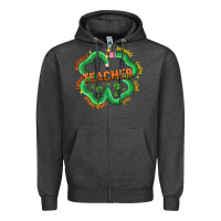 Charcoal Heather teacher st patricks day Zipper Hoodie - LillyAllenDesigns