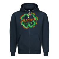 Navy teacher st patricks day Zipper Hoodie - LillyAllenDesigns