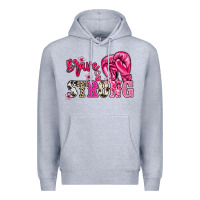 Heather Grey brave and strong Premium Hoodie - NancyCooperArtShop