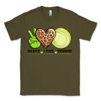 Army Green peace love tennis Classic Tee - AdoDesignShop