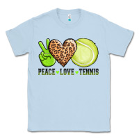 Dusty Blue peace love tennis Classic Tee - AdoDesignShop
