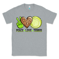 Heather Grey peace love tennis Classic Tee - AdoDesignShop