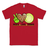 Red peace love tennis Classic Tee - AdoDesignShop