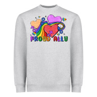 Heather Grey proud ally Heavyweight Sweatshirt - MaliasSmallBusiness