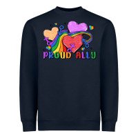 Navy proud ally Heavyweight Sweatshirt - MaliasSmallBusiness