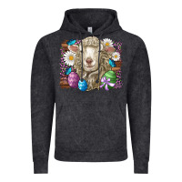 Vintage Black easter sheep eggs butterfly daisys leopard glitter wooden Vintage Hoodie - Artiststas