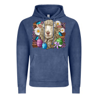 Vintage Denim easter sheep eggs butterfly daisys leopard glitter wooden Vintage Hoodie - Artiststas