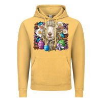 Vintage Mustard easter sheep eggs butterfly daisys leopard glitter wooden Vintage Hoodie - Artiststas
