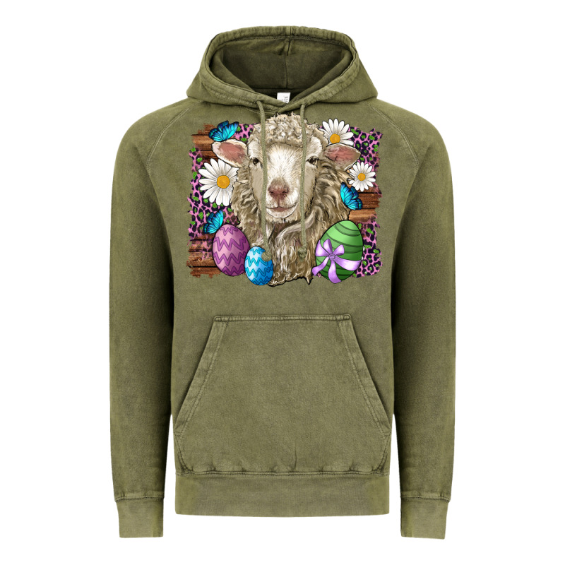 Easter Sheep Eggs Butterfly Daisys Leopard Glitter Wooden Vintage Hoodie by Artiststas | Teevron