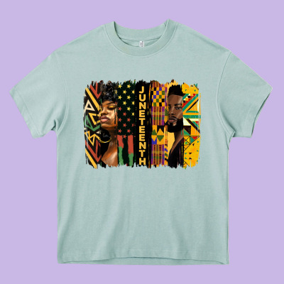Juneteenth Brush Stroke Heavy Core Tee Designed By Hra Design Shop