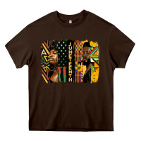 Chocolate Brown juneteenth brush stroke Heavy Core Tee - HRA Design Shop
