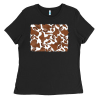 Black distressed chocolate milkshake cowhide Ladies Tee - RanaPortraitStore