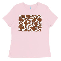 Bubblegum Pink distressed chocolate milkshake cowhide Ladies Tee - RanaPortraitStore