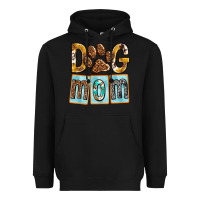 Black Dog Mom with Paw Heavyweight Hoodie - texasbilliewilder