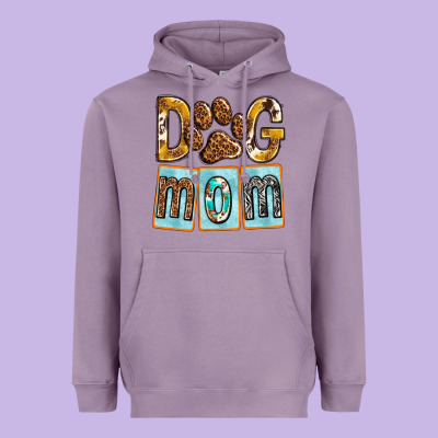 Dog Mom With Paw Heavyweight Hoodie Designed By Texasbilliewilder