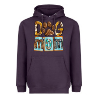 Plum Dog Mom with Paw Heavyweight Hoodie - texasbilliewilder