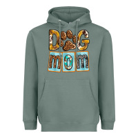 Sage Dog Mom with Paw Heavyweight Hoodie - texasbilliewilder