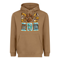 Toasted Coconut Dog Mom with Paw Heavyweight Hoodie - texasbilliewilder