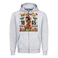 Heather Grey celebrate 1865 juneteenth with black woman Zipper Hoodie - LillyAllenDesigns