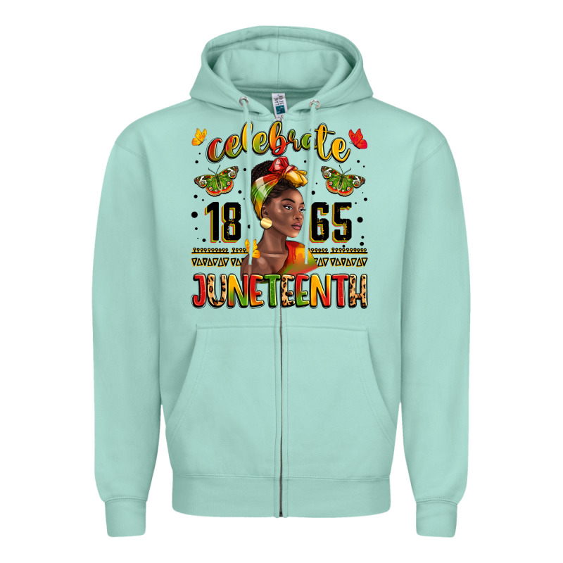 Celebrate 1865 Juneteenth With Black Woman Zipper Hoodie by LillyAllenDesigns | Teevron