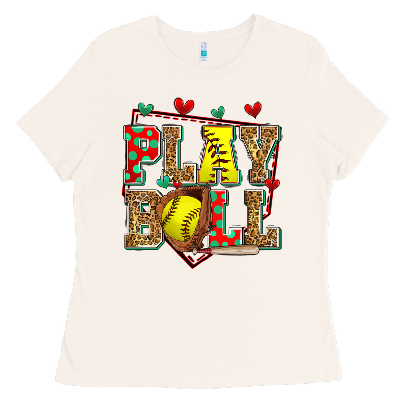 Play Ball Softball Ladies Tee by Zillion Design Studio | Teevron
