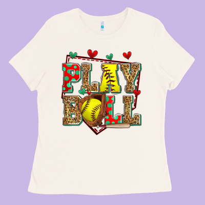 Play Ball Softball Ladies Tee Designed By Zillion Design Studio
