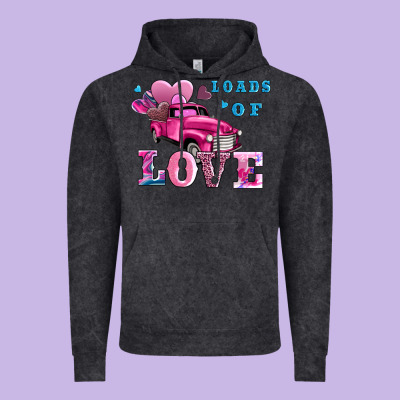 Loads Of Love Wıth Truck Vintage Hoodie Designed By Adodesignshop