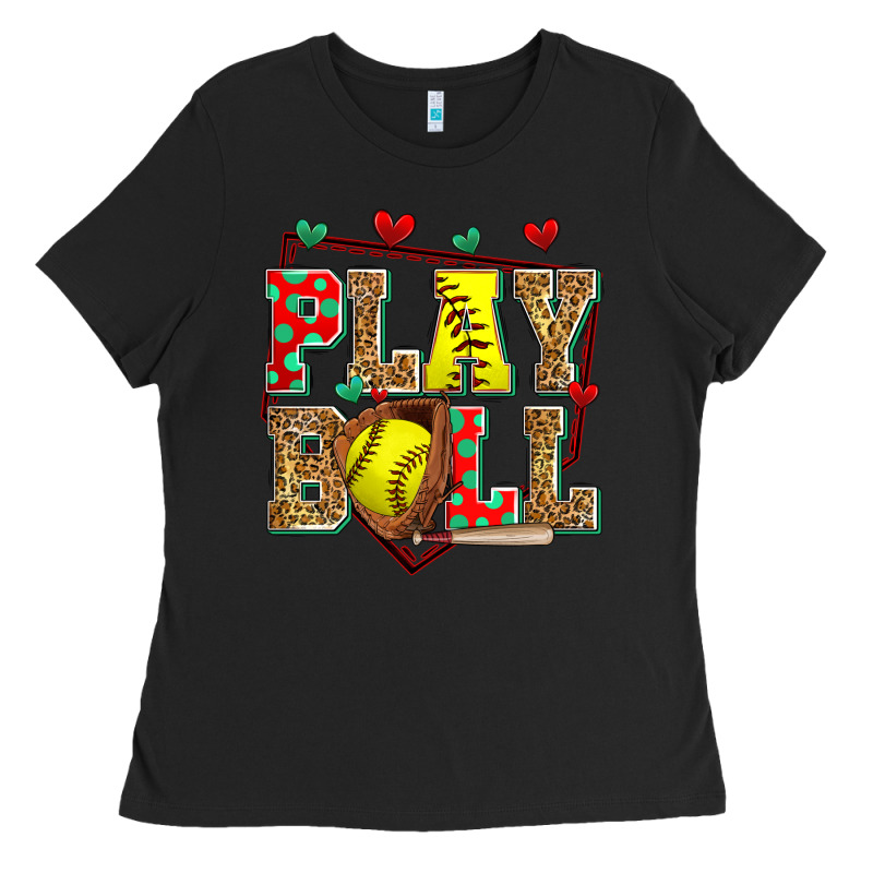 Play Ball Softball Ladies Tee by Zillion Design Studio | Teevron