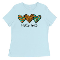 Baby Blue hello fall Ladies Tee - JahusDesignShop