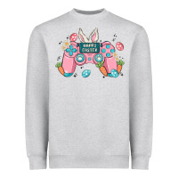 Heather Grey happy easter Heavyweight Sweatshirt - MaliasSmallBusiness