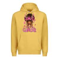 Antique Gold lets beat cancer afro messy bun Premium Hoodie - texasbilliewilder