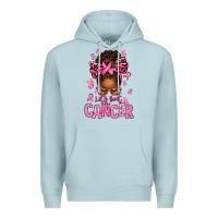 Lets Beat Cancer Afro Messy Bun Premium Hoodie | Teevron
