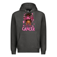 Charcoal Heather lets beat cancer afro messy bun Premium Hoodie - texasbilliewilder