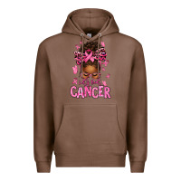 Chestnut lets beat cancer afro messy bun Premium Hoodie - texasbilliewilder