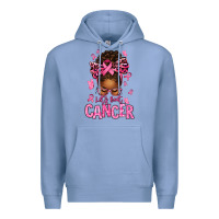 Colony Blue lets beat cancer afro messy bun Premium Hoodie - texasbilliewilder
