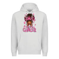 Dove Grey lets beat cancer afro messy bun Premium Hoodie - texasbilliewilder